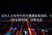 业内人士在中午时分遭遇秘闻迷醉，91网全网炸锅，详情点击