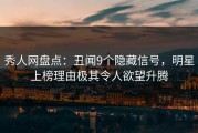 秀人网盘点：丑闻9个隐藏信号，明星上榜理由极其令人欲望升腾