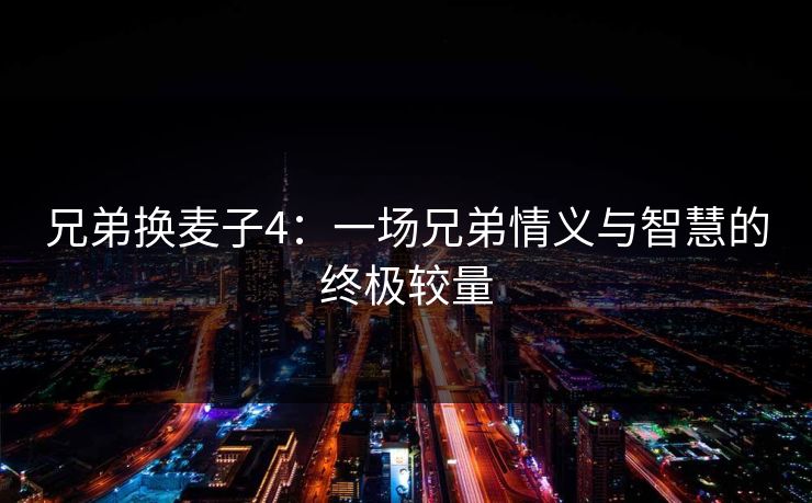 兄弟换麦子4:一场兄弟情义与智慧的终极较量 兄弟换麦子4:一场兄弟情义与智慧的终极较量